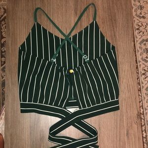 Striped Hunter’s Green Crop Top